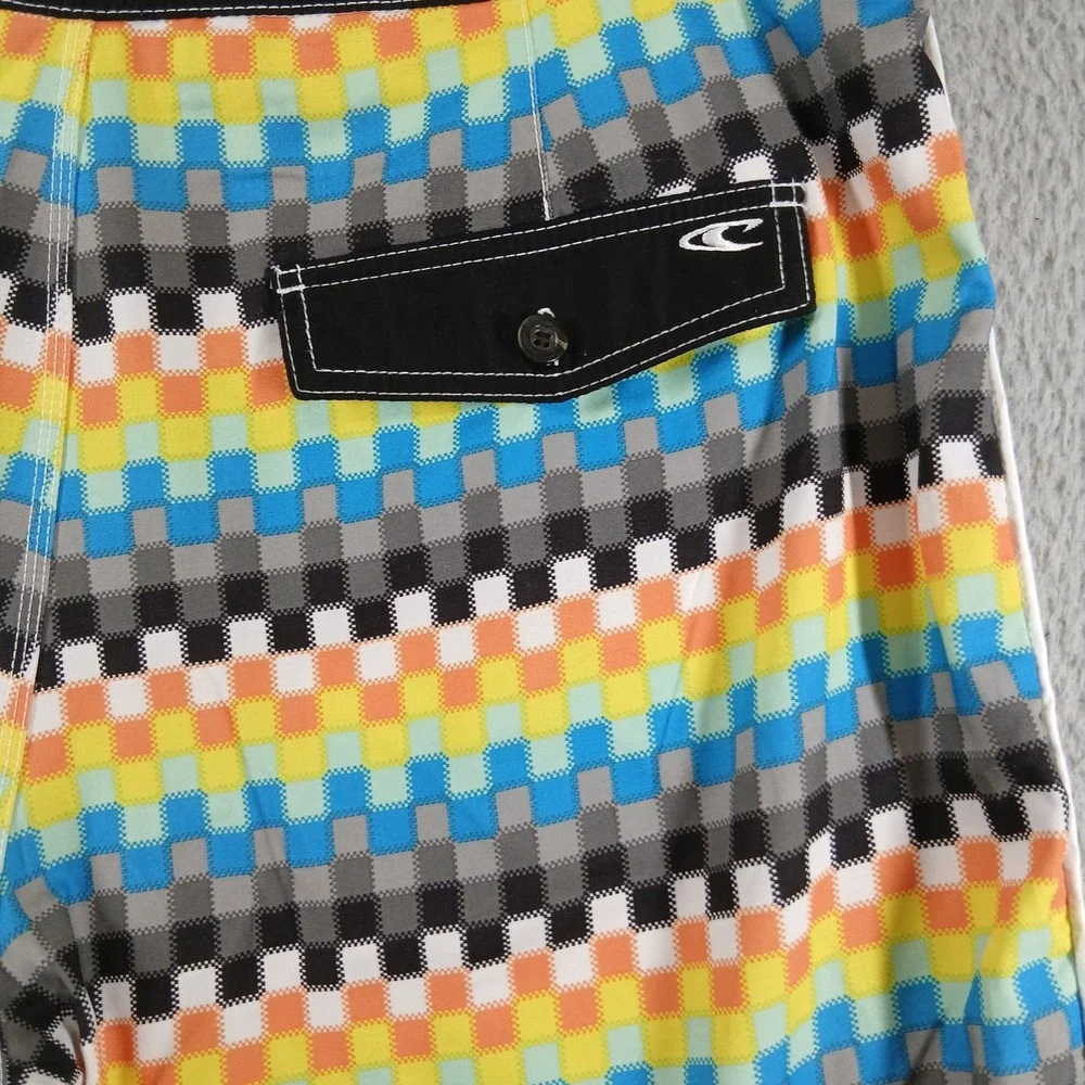 O'Neill Boardshorts‎ Mens 38 Multi-color Checkered Swim Trunks EUC